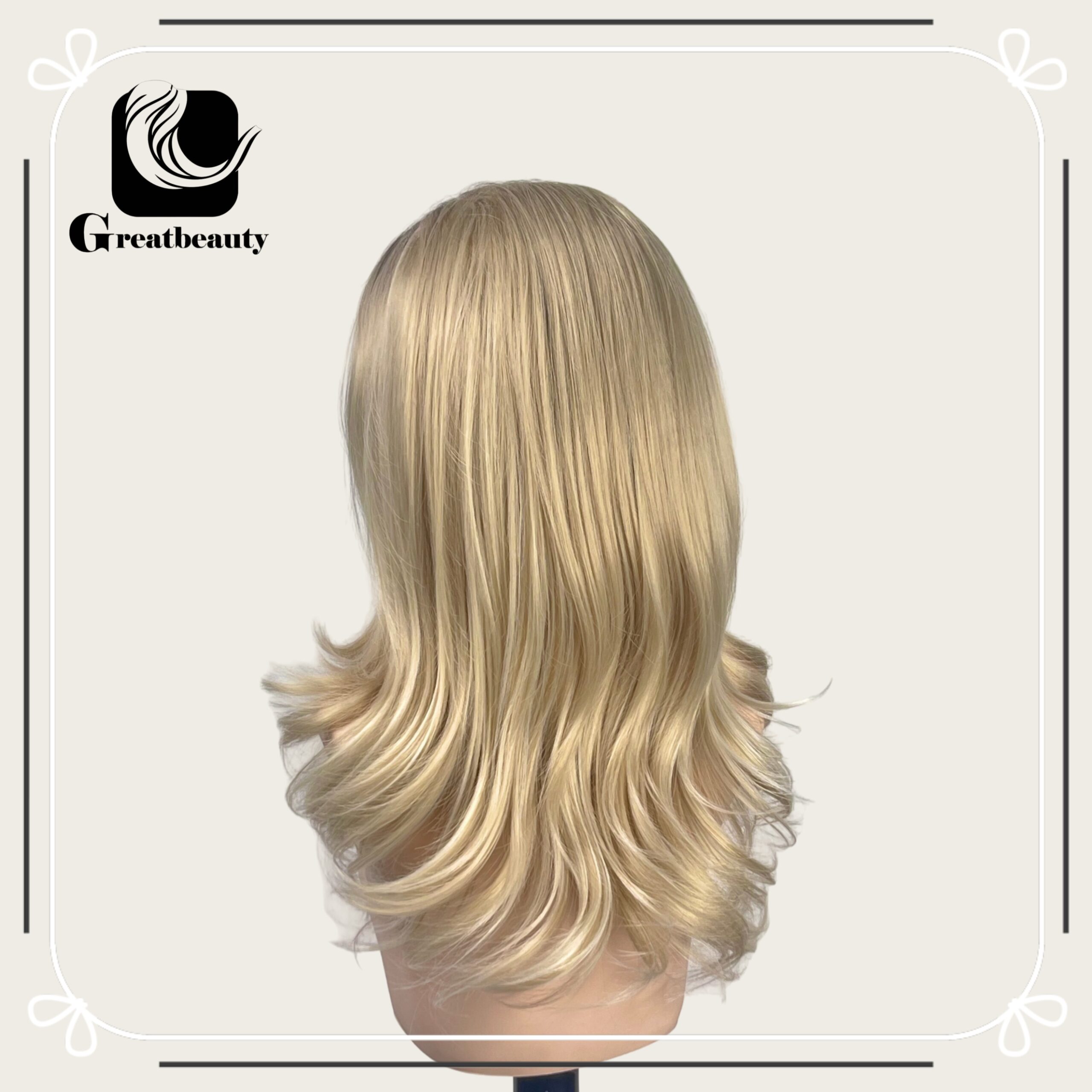 Layered Curly Latte Blonde Rooted 13*3.5 Lace Front Wig with Diamond Lace 22inch - 图片 2